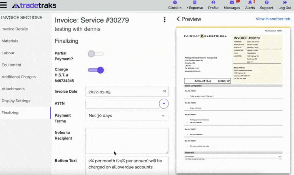 TradeTraks FinTrak Billing & Reporting